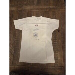 Vintage Visit Of President Bush To London, England T-shirt  Single Stitch SizeL